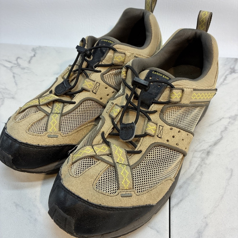 Lands' End Beige Mesh Hiking Shoes Trail Water Outdoor Gorpcore Men's 10.5D